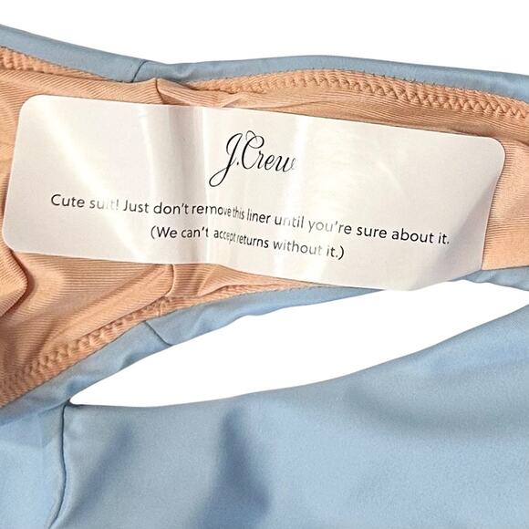 2/$15 NWT J. Crew High-Rise Bikini Bottom Light Blue High-Cut Leg UPF 50+ Size M - Picture 6 of 9